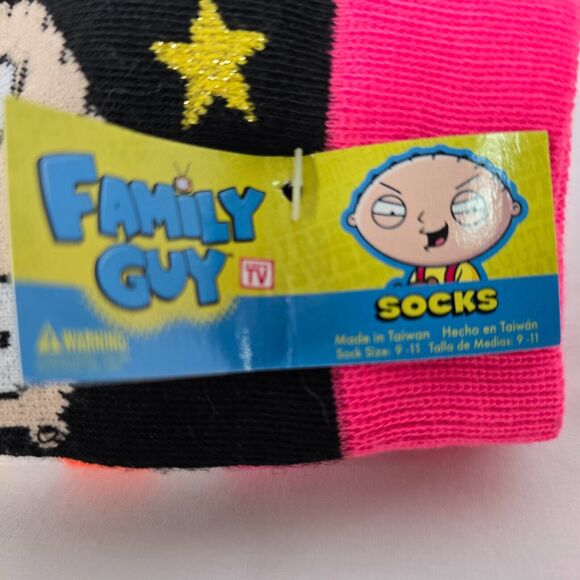 Family Guy Socks Adult Size 9 - 11 Stewie Griffin Obey Me Colorful 2 Pairs New - Picture 3 of 7